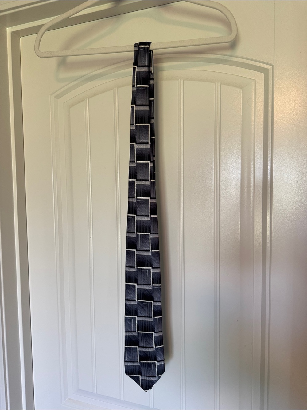 George Black and Gray Geometric Pattern Tie